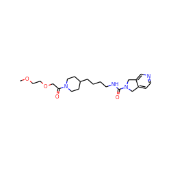 COCCOCC(=O)N1CCC(CCCCNC(=O)N2Cc3ccncc3C2)CC1 ZINC000166119001