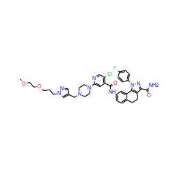 COCCOCCCn1cc(CN2CCN(c3cc(C(=O)Nc4ccc5c(c4)-c4c(c(C(N)=O)nn4-c4ccc(F)cc4)CC5)c(Cl)cn3)CC2)cn1 ZINC000095547762