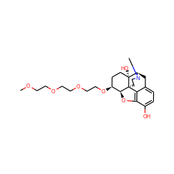 COCCOCCOCCO[C@H]1CC[C@@]2(O)[C@H]3Cc4ccc(O)c5c4[C@@]2(CCN3C)[C@H]1O5 ZINC001772621399