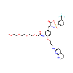 COCCOCCOCCOCC(=O)Nc1cc(C[C@H](NS(=O)(=O)c2cccc(C(F)(F)F)c2)C(=O)O)ccc1OCCCNc1ccc2c(n1)NCCC2 ZINC000095536853