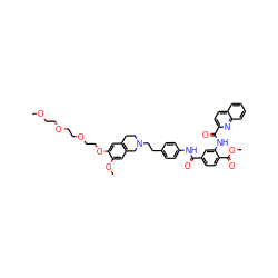 COCCOCCOCCOc1cc2c(cc1OC)CN(CCc1ccc(NC(=O)c3ccc(C(=O)OC)c(NC(=O)c4ccc5ccccc5n4)c3)cc1)CC2 ZINC000095548768