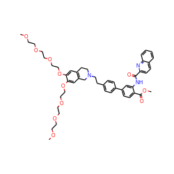 COCCOCCOCCOc1cc2c(cc1OCCOCCOCCOC)CN(CCc1ccc(-c3ccc(C(=O)OC)c(NC(=O)c4ccc5ccccc5n4)c3)cc1)CC2 ZINC000150572372