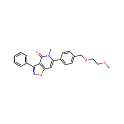 COCCOCc1ccc(-c2cc3onc(-c4ccccc4)c3c(=O)n2C)cc1 ZINC000001554284