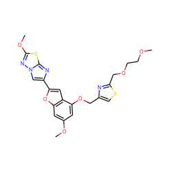 COCCOCc1nc(COc2cc(OC)cc3oc(-c4cn5nc(OC)sc5n4)cc23)cs1 ZINC000205762927