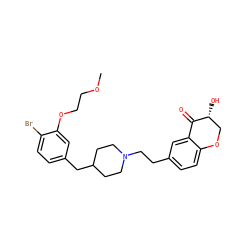 COCCOc1cc(CC2CCN(CCc3ccc4c(c3)C(=O)[C@H](O)CO4)CC2)ccc1Br ZINC000115368681