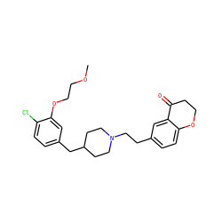 COCCOc1cc(CC2CCN(CCc3ccc4c(c3)C(=O)CCO4)CC2)ccc1Cl ZINC000115924598