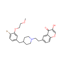 COCCOc1cc(CC2CCN(CCc3ccc4occ(O)c(=O)c4c3)CC2)ccc1Br ZINC000169703931