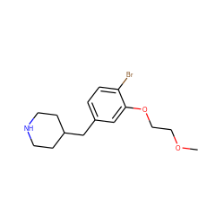 COCCOc1cc(CC2CCNCC2)ccc1Br ZINC000115921212