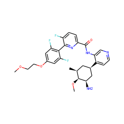 COCCOc1cc(F)c(-c2nc(C(=O)Nc3cnccc3[C@@H]3C[C@H](C)[C@H](OC)[C@H](N)C3)ccc2F)c(F)c1 ZINC000207166459