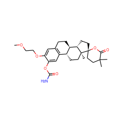 COCCOc1cc2c(cc1OC(N)=O)[C@H]1CC[C@@]3(C)[C@@H](CC[C@@]34CCC(C)(C)C(=O)O4)[C@@H]1CC2 ZINC000040424768