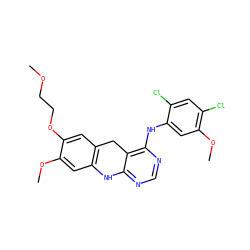 COCCOc1cc2c(cc1OC)Nc1ncnc(Nc3cc(OC)c(Cl)cc3Cl)c1C2 ZINC000013538130