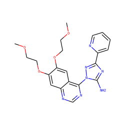 COCCOc1cc2ncnc(-n3nc(-c4ccccn4)nc3N)c2cc1OCCOC ZINC000653782500