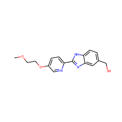 COCCOc1ccc(-c2nc3cc(CO)ccc3[nH]2)nc1 ZINC000113175392