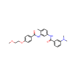 COCCOc1ccc(C(=O)Nc2cc(NC(=O)c3cccc(N(C)C)c3)ccc2C)cc1 ZINC000028382458