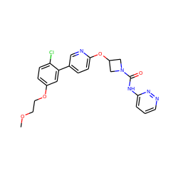 COCCOc1ccc(Cl)c(-c2ccc(OC3CN(C(=O)Nc4cccnn4)C3)nc2)c1 ZINC000144250735