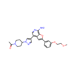 COCCOc1cccc(-c2cc3c(-c4cnn(C5CCN(C(C)=O)CC5)c4)cnc(N)c3o2)c1 ZINC000096274048