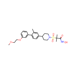 COCCOc1cccc(-c2ccc(C3CCN(S(=O)(=O)C(C)(C)C(=O)NO)CC3)cc2C)c1 ZINC000028970141