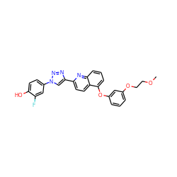 COCCOc1cccc(Oc2cccc3nc(-c4cn(-c5ccc(O)c(F)c5)nn4)ccc23)c1 ZINC000230842002