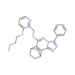 COCCOc1cccnc1COc1nn2c(-c3ccccc3)nnc2c2c1C1CCC2CC1 ZINC000013610266