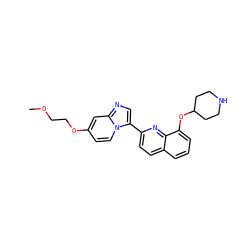 COCCOc1ccn2c(-c3ccc4cccc(OC5CCNCC5)c4n3)cnc2c1 ZINC000103239374