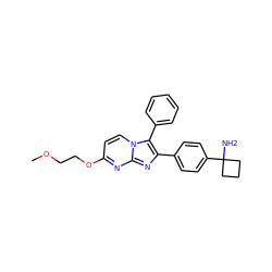 COCCOc1ccn2c(-c3ccccc3)c(-c3ccc(C4(N)CCC4)cc3)nc2n1 ZINC000113654406