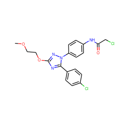 COCCOc1nc(-c2ccc(Cl)cc2)n(-c2ccc(NC(=O)CCl)cc2)n1 ZINC000653875532