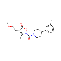 COCCc1c(C)n(C(=O)N2CCC(c3cccc(C)c3)CC2)oc1=O ZINC000026846350