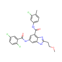 COCCc1nc2c(C(=O)Nc3ccc(C)c(Cl)c3)cc(NC(=O)c3cc(Cl)ccc3Cl)cc2[nH]1 ZINC000218693561