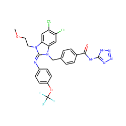 COCCn1/c(=N/c2ccc(OC(F)(F)F)cc2)n(Cc2ccc(C(=O)Nc3nnn[nH]3)cc2)c2cc(Cl)c(Cl)cc21 ZINC000150545463