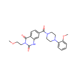 COCCn1c(=O)[nH]c2cc(C(=O)N3CCN(c4ccccc4OC)CC3)ccc2c1=O ZINC000004003893