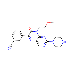 COCCn1c(=O)c(-c2cccc(C#N)c2)nc2cnc(N3CCNCC3)nc21 ZINC000004238541