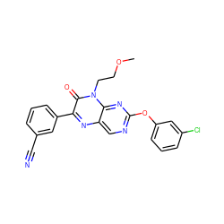 COCCn1c(=O)c(-c2cccc(C#N)c2)nc2cnc(Oc3cccc(Cl)c3)nc21 ZINC000004238846