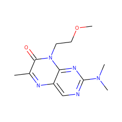 COCCn1c(=O)c(C)nc2cnc(N(C)C)nc21 ZINC000004238765