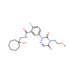 COCCn1c(=O)cnn(-c2ccc(Cl)c(C(=O)NCC3(O)CCCCCC3)c2)c1=O ZINC000036403839