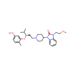 COCCn1c(=O)n(C2CCN(CC[C@@H](Oc3cc(OC)ccc3C)C(C)C)CC2)c2ccccc21 ZINC000028874648