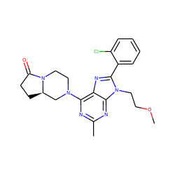 COCCn1c(-c2ccccc2Cl)nc2c(N3CCN4C(=O)CC[C@@H]4C3)nc(C)nc21 ZINC000103243455