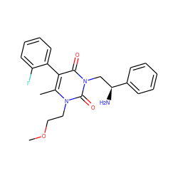 COCCn1c(C)c(-c2ccccc2F)c(=O)n(C[C@H](N)c2ccccc2)c1=O ZINC000013609659