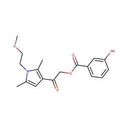 COCCn1c(C)cc(C(=O)COC(=O)c2cccc(O)c2)c1C ZINC000003405656