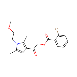 COCCn1c(C)cc(C(=O)COC(=O)c2ccccc2Br)c1C ZINC000003285994