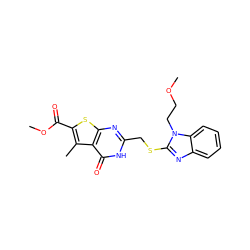 COCCn1c(SCc2nc3sc(C(=O)OC)c(C)c3c(=O)[nH]2)nc2ccccc21 ZINC000008582876