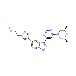 COCCn1cc(-c2ccc3[nH]nc(-c4cc(N5C[C@H](C)O[C@H](C)C5)ncn4)c3c2)cn1 ZINC000225567177