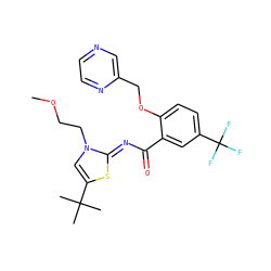 COCCn1cc(C(C)(C)C)s/c1=N\C(=O)c1cc(C(F)(F)F)ccc1OCc1cnccn1 ZINC000118244250