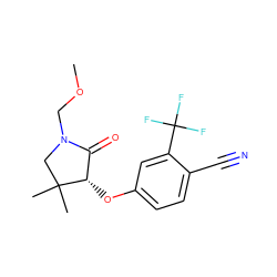 COCN1CC(C)(C)[C@@H](Oc2ccc(C#N)c(C(F)(F)F)c2)C1=O ZINC000072118992