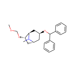 COCO[C@H]1C[C@H]2C[C@H](OC(c3ccccc3)c3ccccc3)C[C@H]1N2C ZINC000101038306