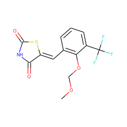 COCOc1c(/C=C2\SC(=O)NC2=O)cccc1C(F)(F)F ZINC000040973063