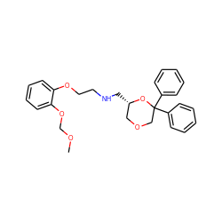 COCOc1ccccc1OCCNC[C@H]1COCC(c2ccccc2)(c2ccccc2)O1 ZINC001772625470