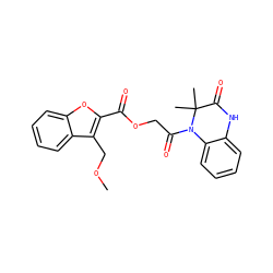 COCc1c(C(=O)OCC(=O)N2c3ccccc3NC(=O)C2(C)C)oc2ccccc12 ZINC000003450509