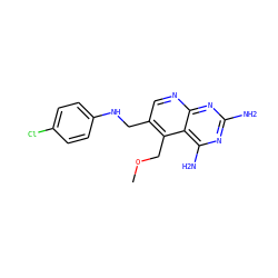 COCc1c(CNc2ccc(Cl)cc2)cnc2nc(N)nc(N)c12 ZINC000005888367