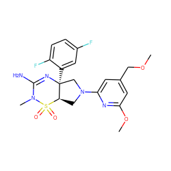 COCc1cc(OC)nc(N2C[C@@H]3[C@](c4cc(F)ccc4F)(C2)N=C(N)N(C)S3(=O)=O)c1 ZINC000219511623