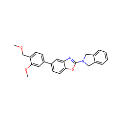 COCc1ccc(-c2ccc3oc(N4Cc5ccccc5C4)nc3c2)cc1OC ZINC000149090848